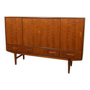 Mid-Century Teak High Sideboard, Denmark, 1960s