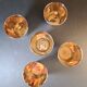 Set of 5 hunting cups – silver-plated with vermeil interior, with case