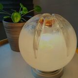 Vintage Murano table lamp with Mazzega lamp in glaze and silvered glass.