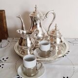 Antique Silver Plated Coffee Set and Cups