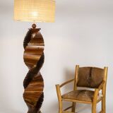 Sculptural wooden lamp base. 1980s