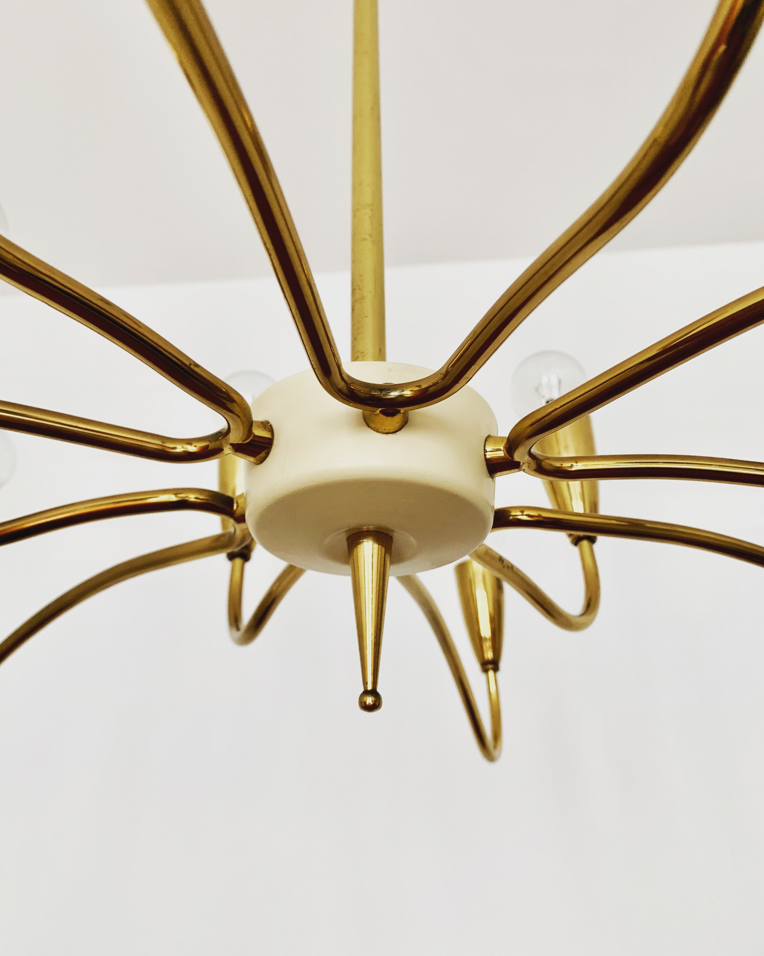 Italian mid century modern brass Sputnik chandelier