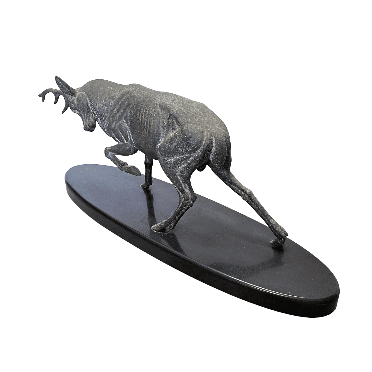 Art Deco Deer Sculpture On Marble Base Irénée Rochard, 1920/30s
