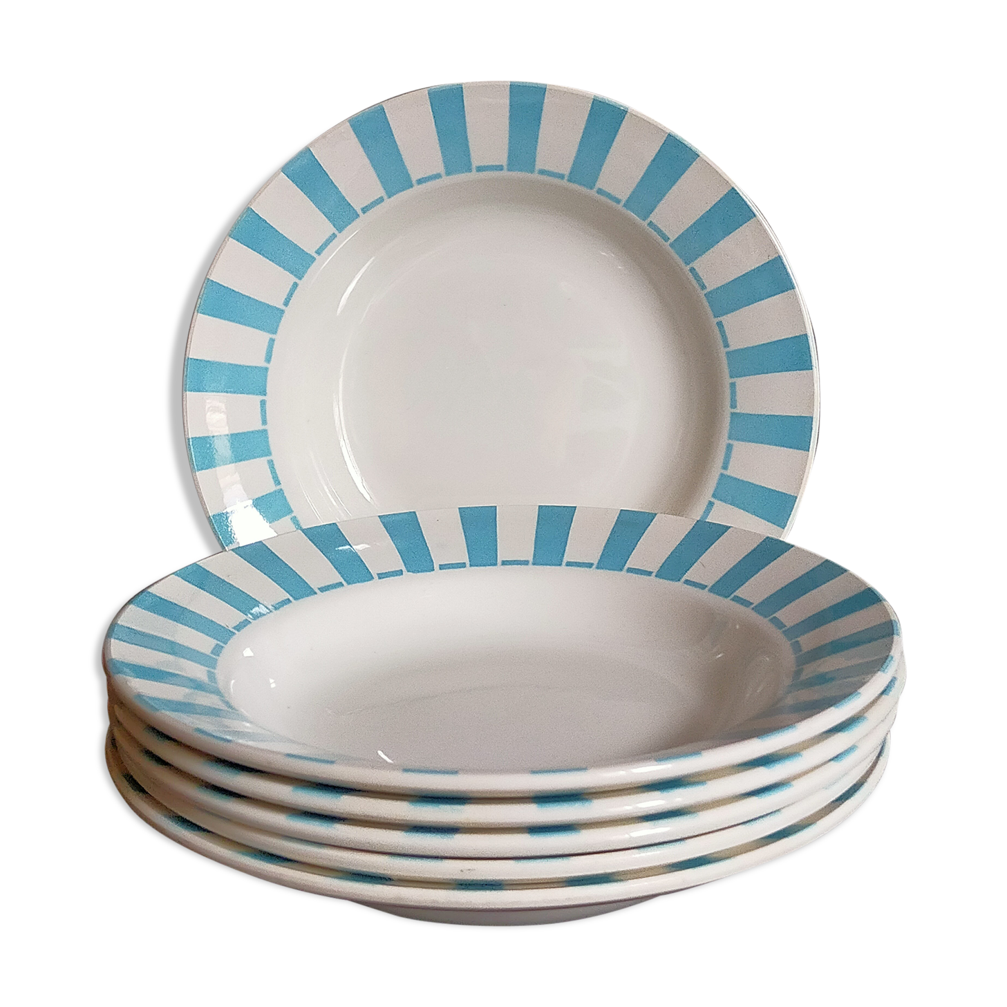 Six vintage Digoin-Sarreguemines plates