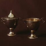 Vintage silver plated milk and sugar set