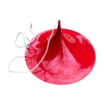 Scandinavian red hanging lamp Claus Bonderup and Torsten Thorup 60s