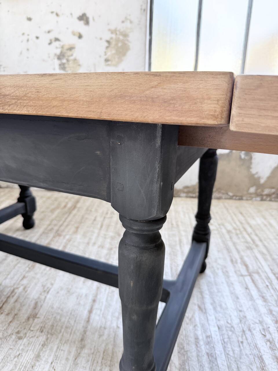 Table de ferme en chêne avec rallonges