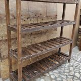 Ancien rack - étagère d'atelier en teck birman