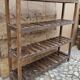 Ancien rack - étagère d'atelier en teck birman