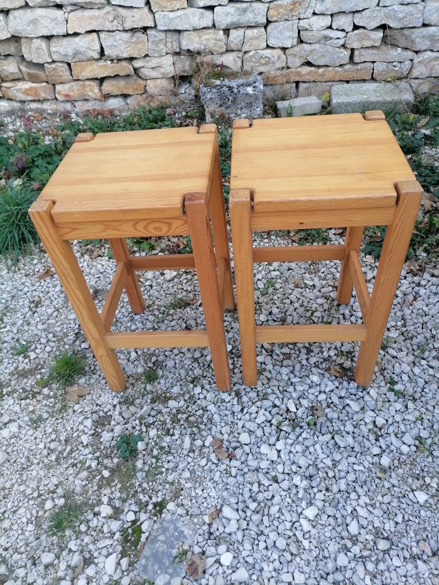Pair of stools. Vintage