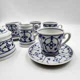 Set of 4 winterling cups, milk jug and sugar bowl