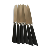 series of 6 19th ebony wooden table knives