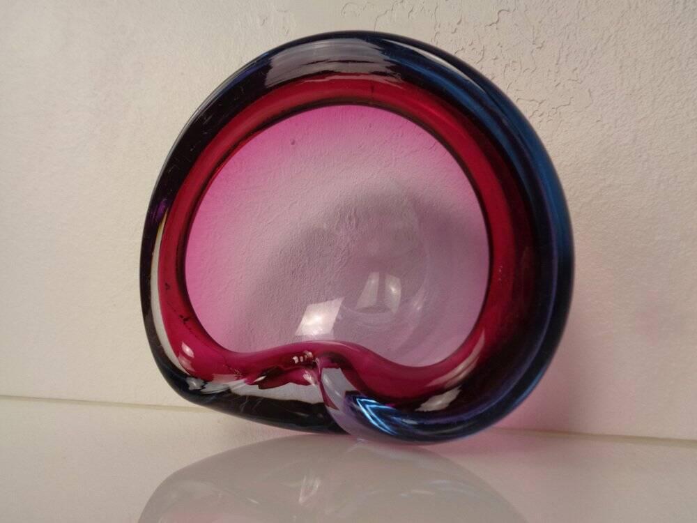 Sommerso Murano Glass Ashtray, Italy, 1960s