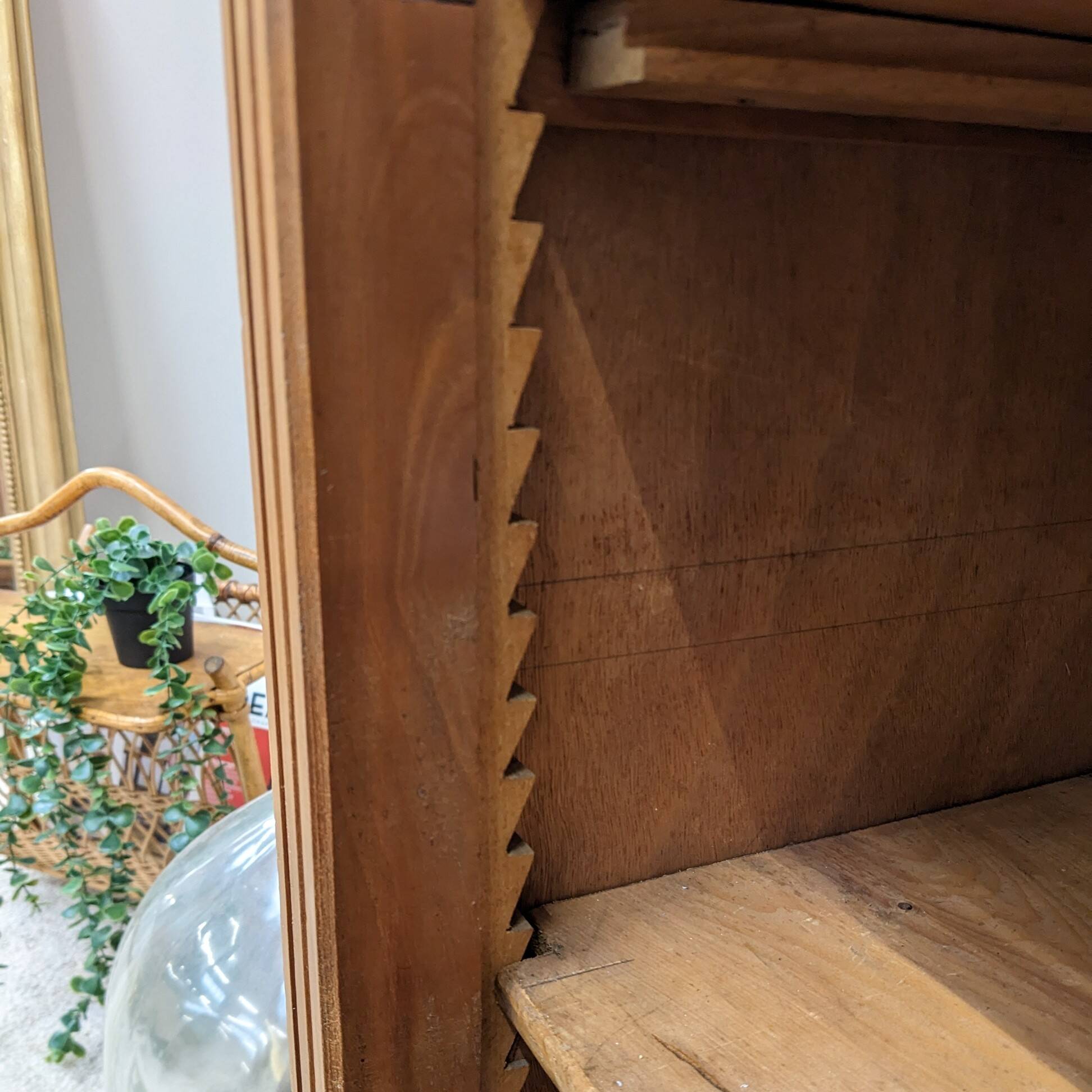 Vintage glass hosiery cabinet