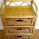 Commode rotin blond 3 tiroirs