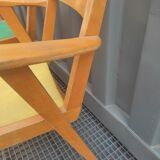 2 armchairs, 2 chairs 50s wooden