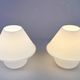 Set of 2 mushroom lamps, opal glass, Glashütte Limburg, Germany, 1970s