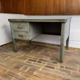 Vintage industrial steel desk/office with mint green top