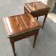 Paire de chevets Louis Philippe merisier entourage laiton