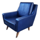 Vintage Blue Skaï Armchair — 1960s Design