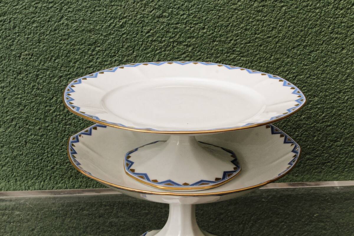 Set of 3 Art Deco compotes Balleroy Frères, Limoges