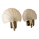 Pair of vintage shell glass wall lights, Art Deco style fixtures.