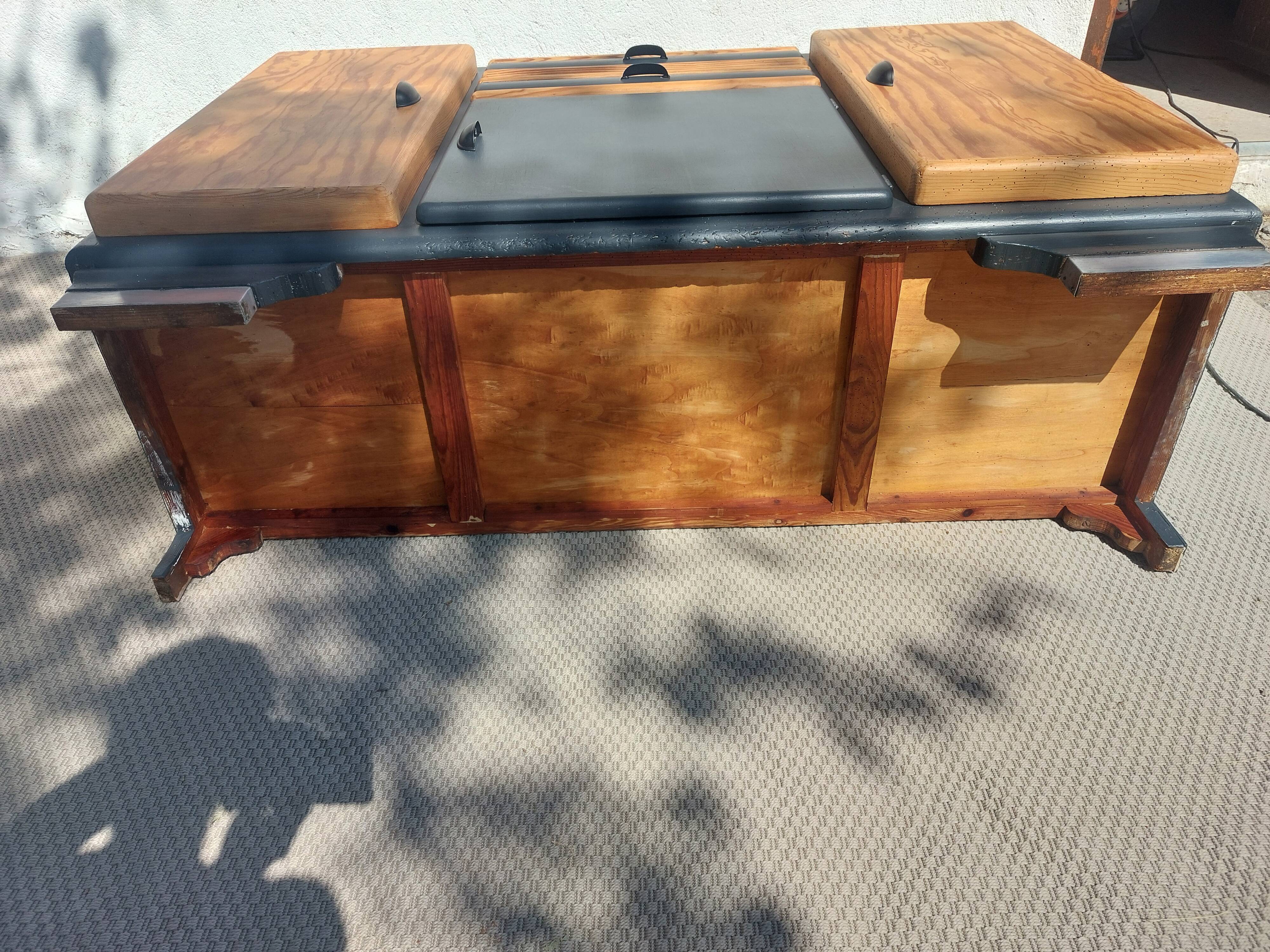 buffet Mado bois poncé et gris anthracite