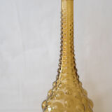 Green yellow bubble glass bottle