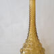 Green yellow bubble glass bottle