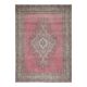 1970s Vintage Persian Handmade Wool Cotton Pink Area Rug 290x393