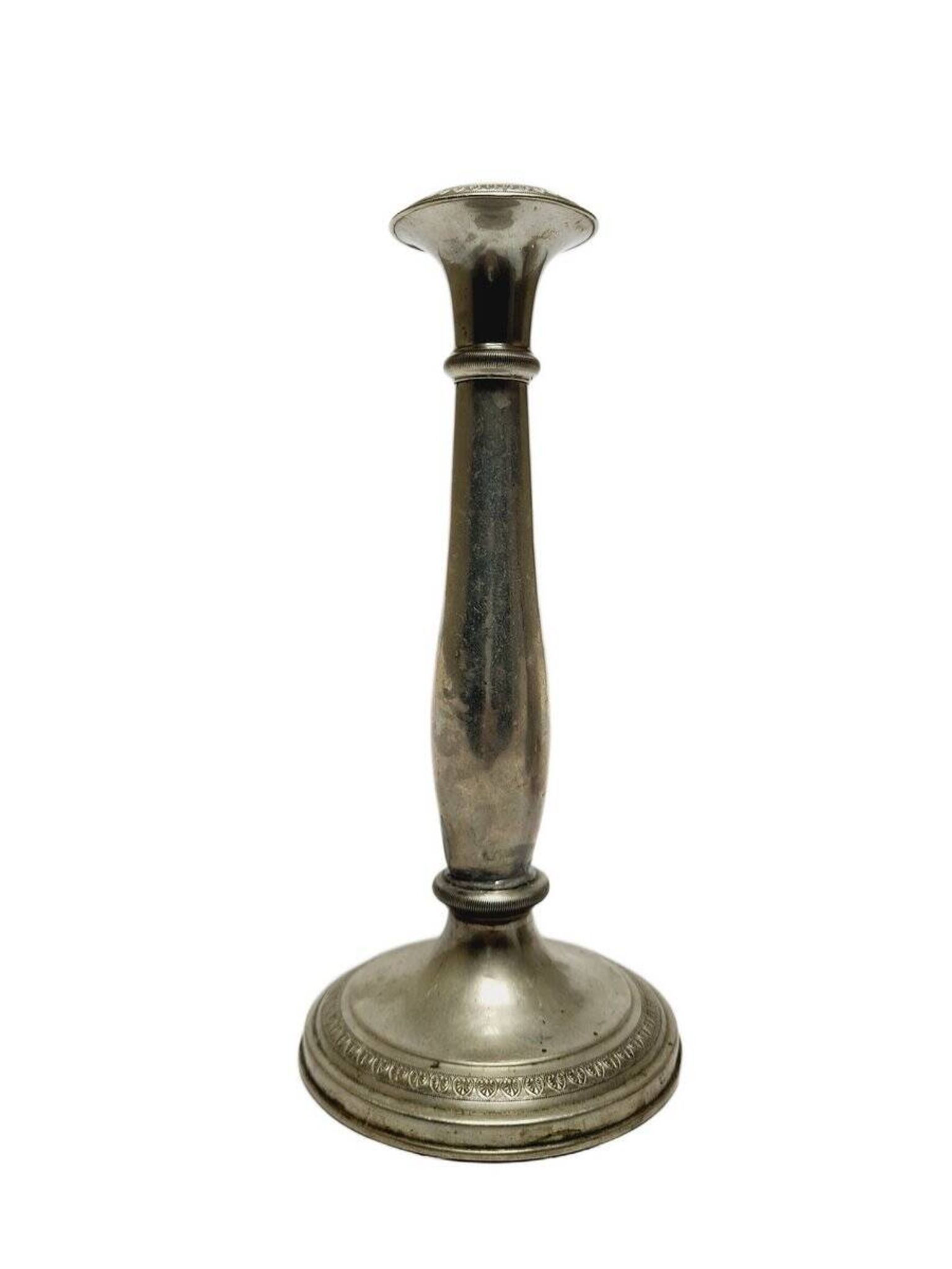 Eclectic gilloched candlestick, 1900s