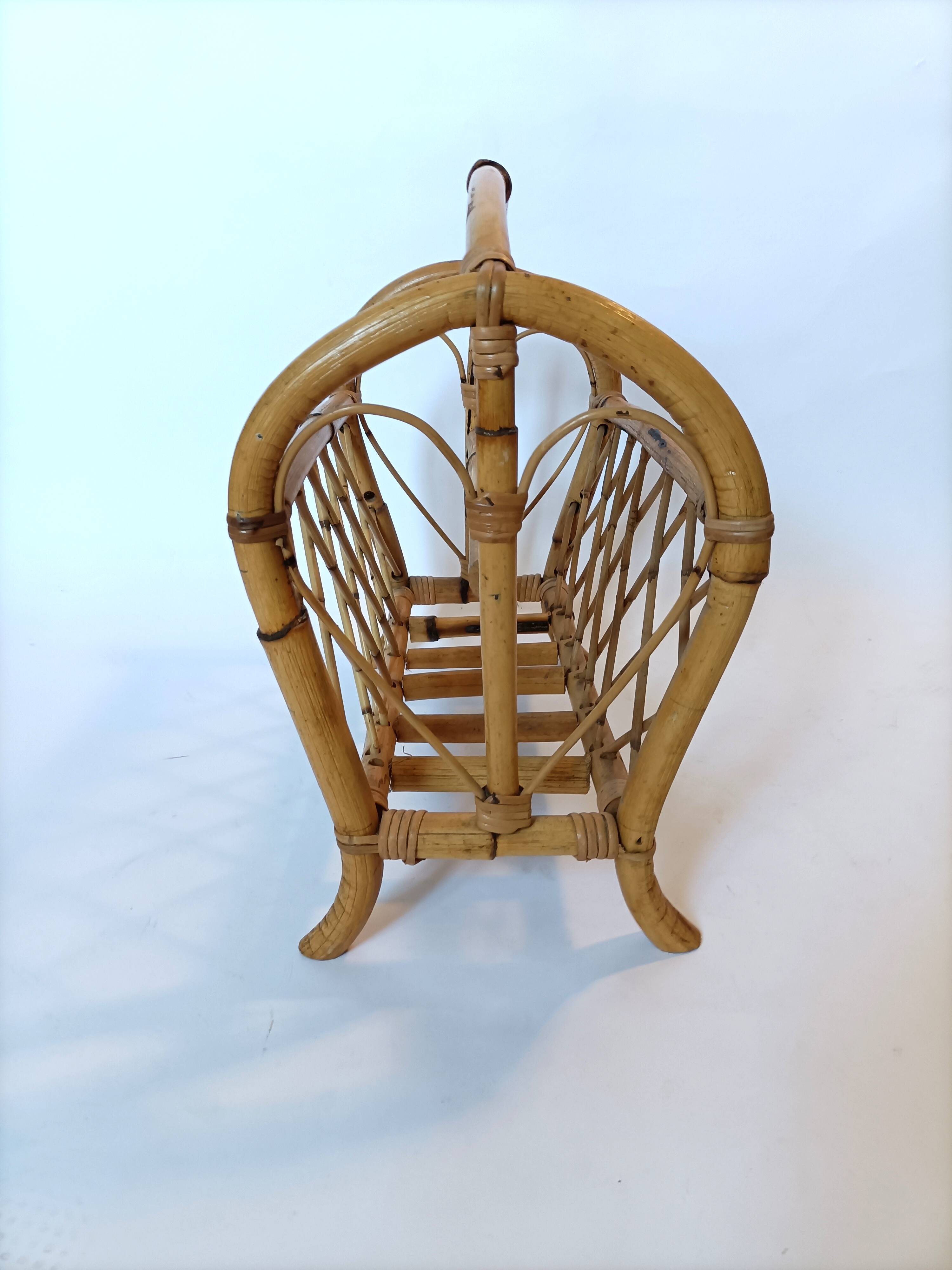 Vintage bamboo magazine holder