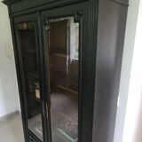 Old black Napoleon III display case, dresser, cabinet of curiosities, storage unit