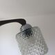 Scandinavian chandelier 60s in teak and molded glass