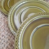 Set of 5 khaki Gien earthenware dessert plates