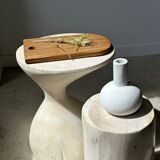 Rounded rectangular monoxyl teak cutting or presentation board L:34