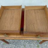 Old wooden desk, red felt top