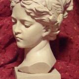 Magnificent art nouveau bust of a young woman by the sculptor, Van Vaerenbergh,