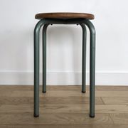 Vintage metal and wood industrial stool