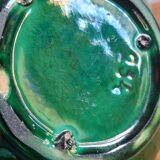 Green glazed earthenware vase