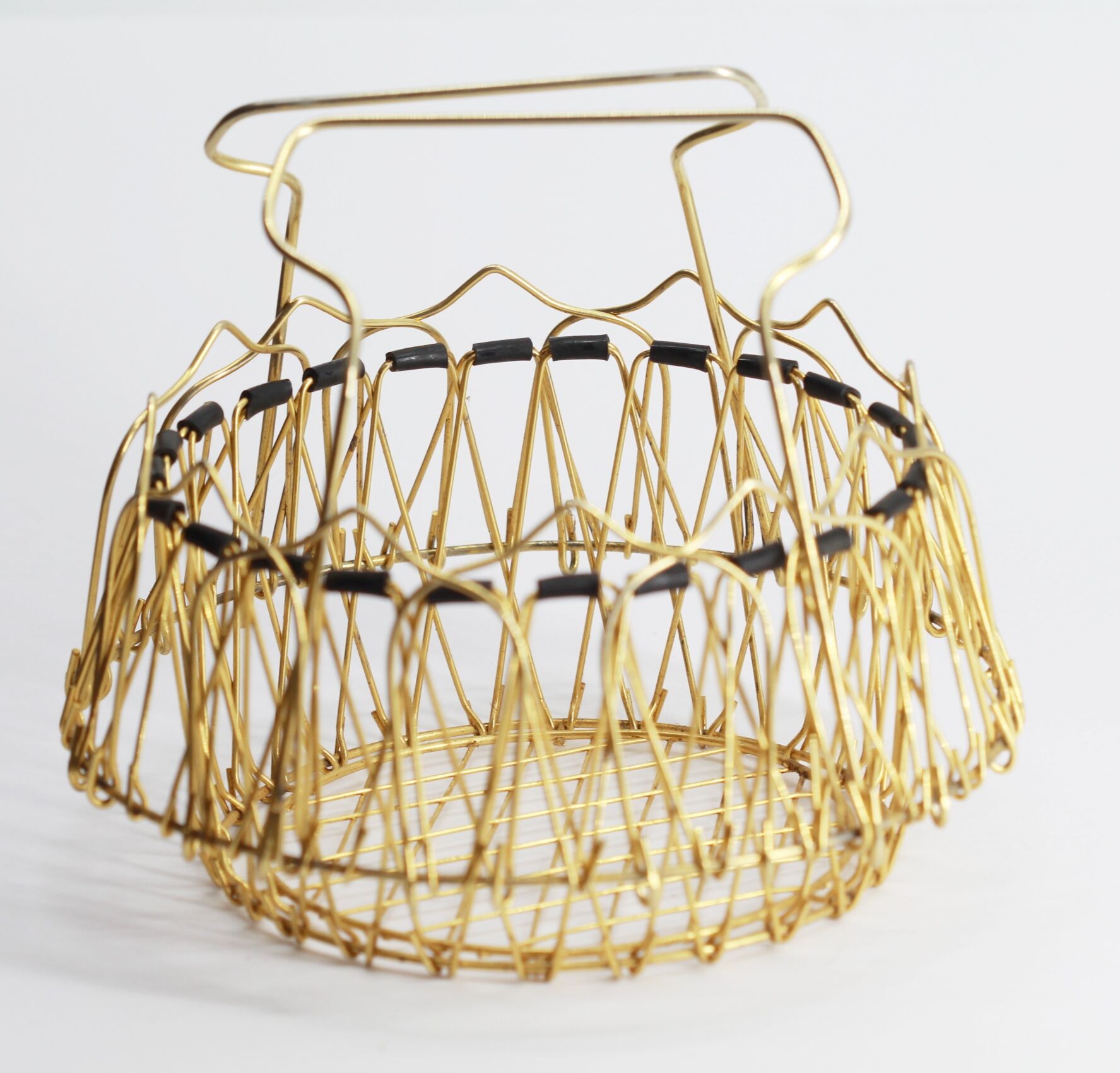 Vintage gold metal basket