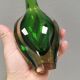 Handmade Murano vase in green and transparent. Estimated 1970-1980