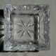 Large vintage square solid glass ashtray