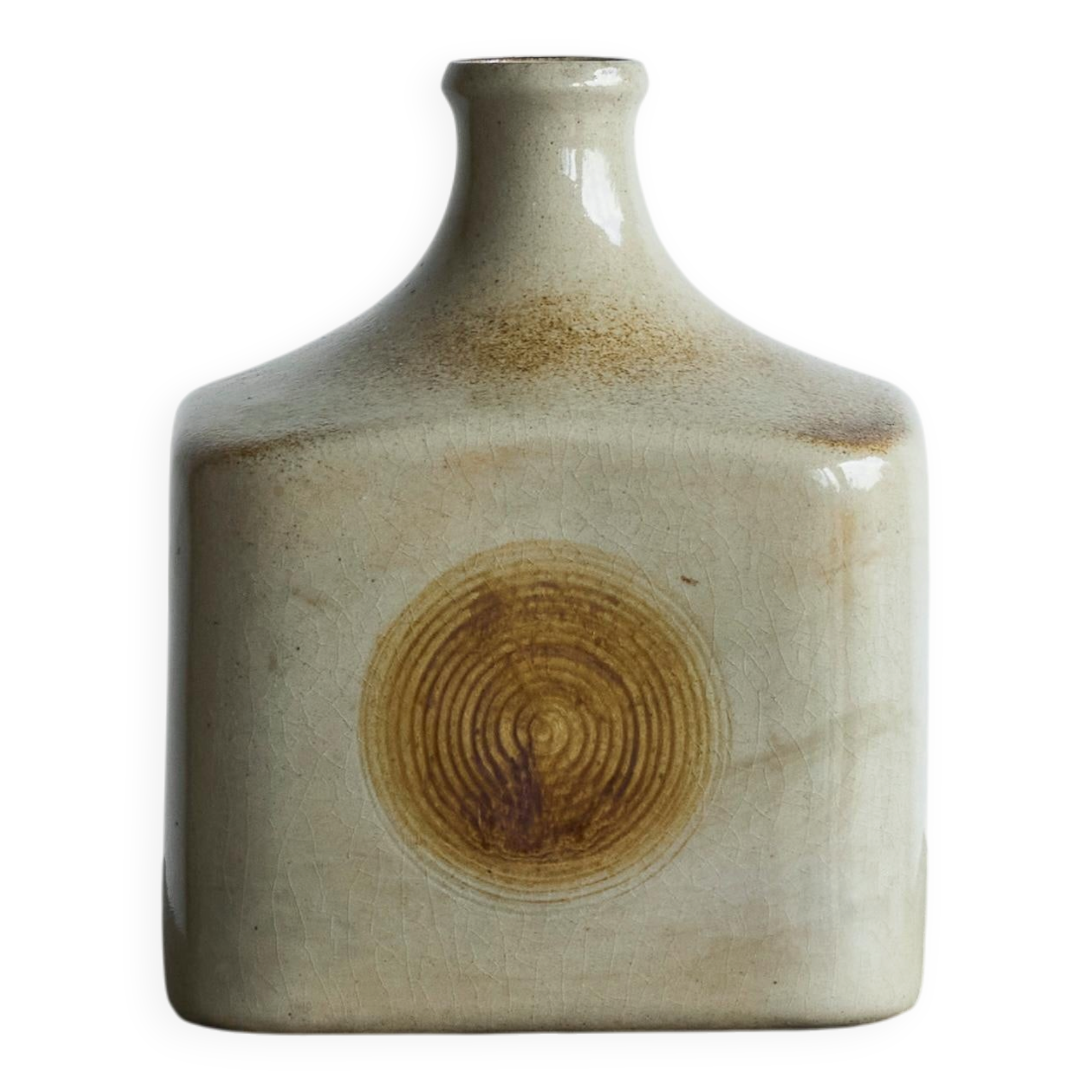 Studio ceramic vase 'wood imprint' mid-20th century