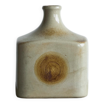 Vase de studio en céramique 'empreinte de bois' milieu 20e siècle