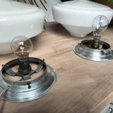 Paire de lampes opaline