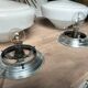 Paire de lampes opaline