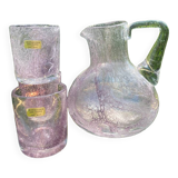 Carafe and glasses crystal glassworks of the popes