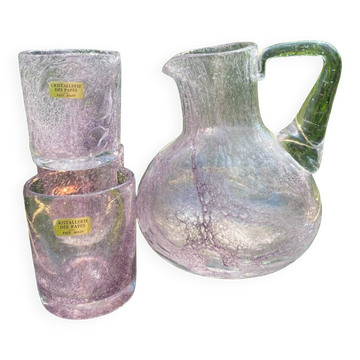 Carafe et verres cristallerie des papes