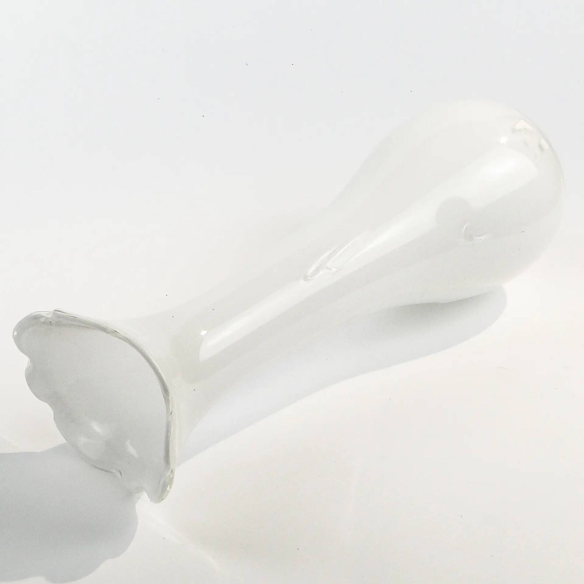 Mid-century modern vase, ivory white glass, Poland, 1970s
